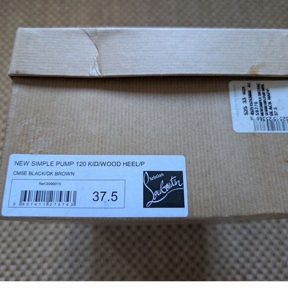 CHRISTIAN LOUBOUTIN New Simple Pump 120 Kid/Wood Heel, 37.5, EUC, Black - Picture 12 of 13